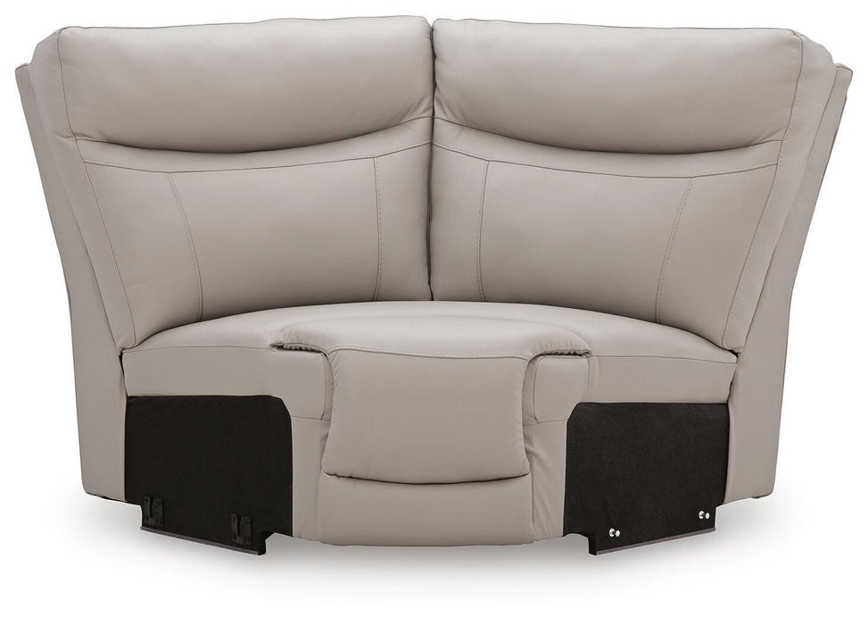 Gravier Power Reclining Sectional with Storage Console Sectional Ashley Furniture