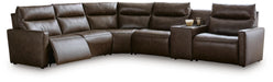 ModZ Power Reclining Sectional with Audio Console Sectional Ashley Furniture