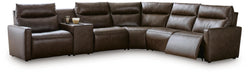 ModZ Power Reclining Sectional with Audio Console Sectional Ashley Furniture