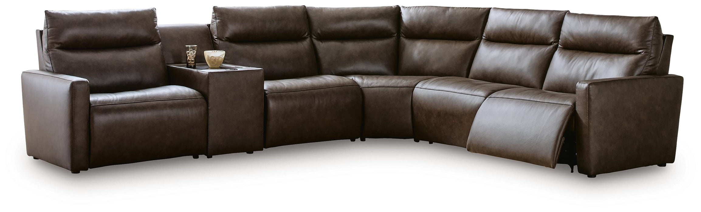ModZ Power Reclining Sectional with Audio Console Sectional Ashley Furniture