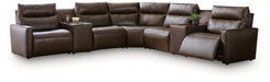 ModZ Power Reclining Sectional with Audio Consoles Sectional Ashley Furniture