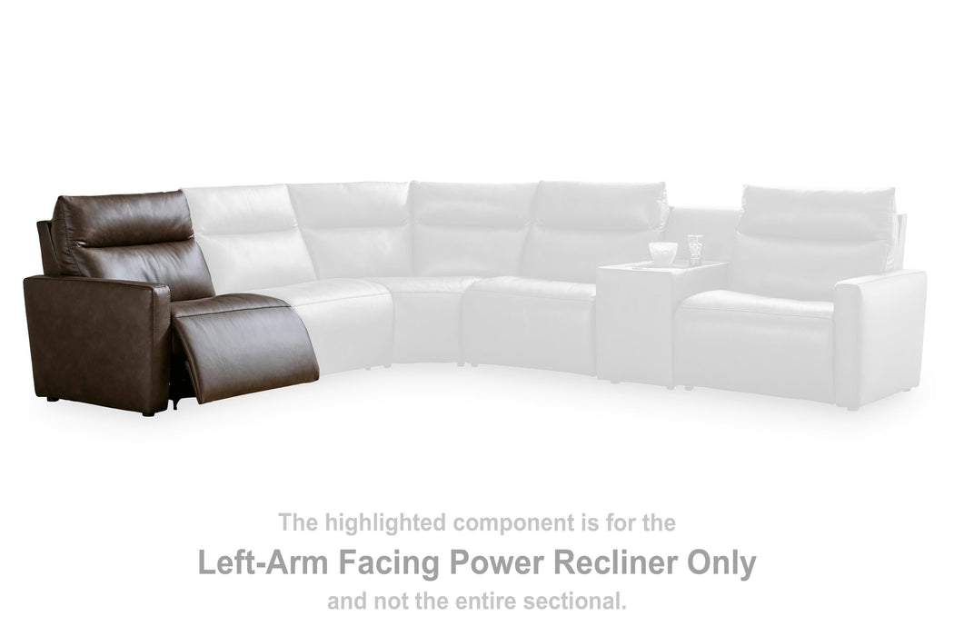 ModZ Power Reclining Sectional with Audio Consoles Sectional Ashley Furniture