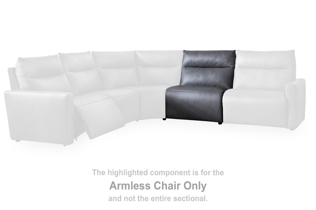 ModZ Power Reclining Sectional with Audio Consoles Sectional Ashley Furniture