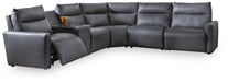 ModZ Power Reclining Sectional with Audio Console Sectional Ashley Furniture