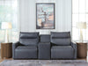 ModZ Power Reclining Sectional Loveseat with Audio Console Loveseat Ashley Furniture
