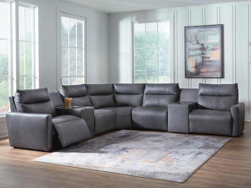 ModZ Power Reclining Sectional with Audio Consoles Sectional Ashley Furniture