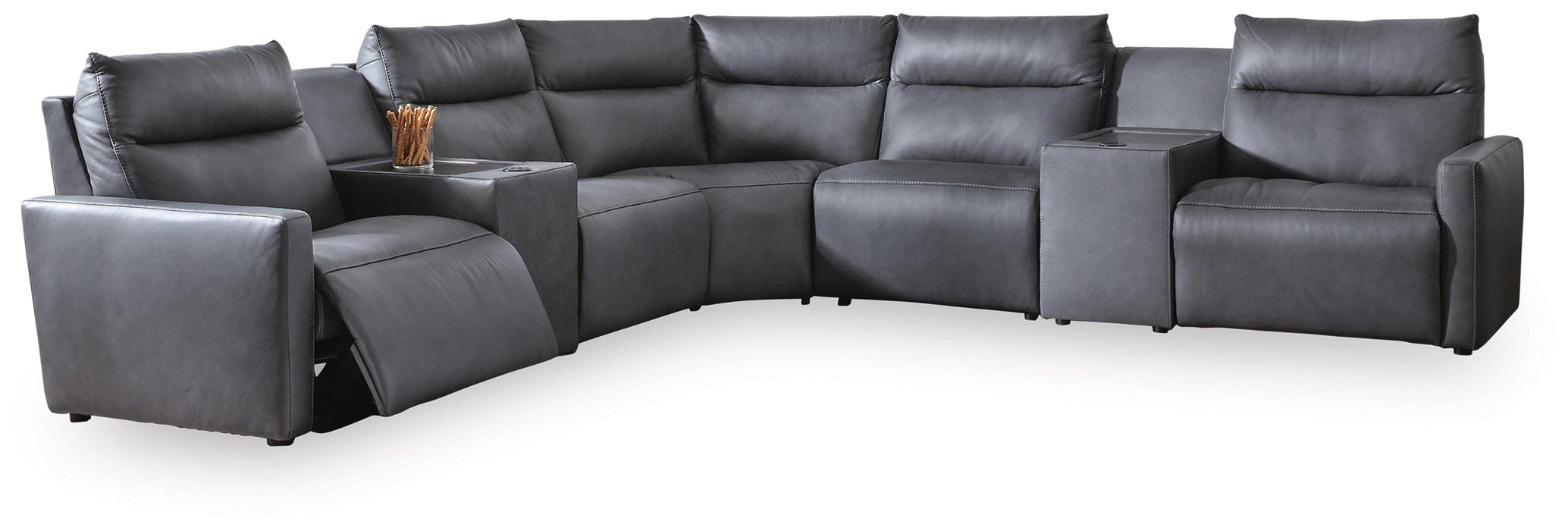 ModZ Power Reclining Sectional with Audio Consoles Sectional Ashley Furniture