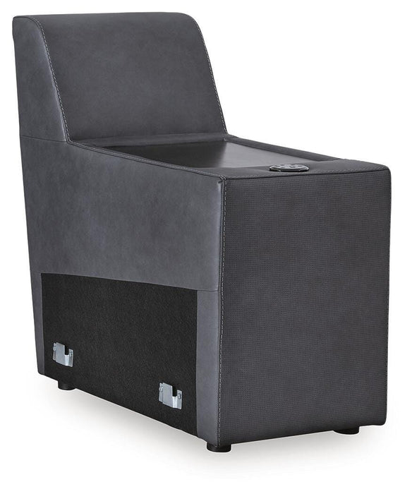 ModZ Power Reclining Sectional Loveseat with Audio Console Loveseat Ashley Furniture
