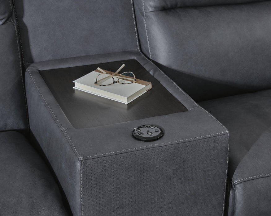 ModZ Power Reclining Sectional with Audio Consoles Sectional Ashley Furniture