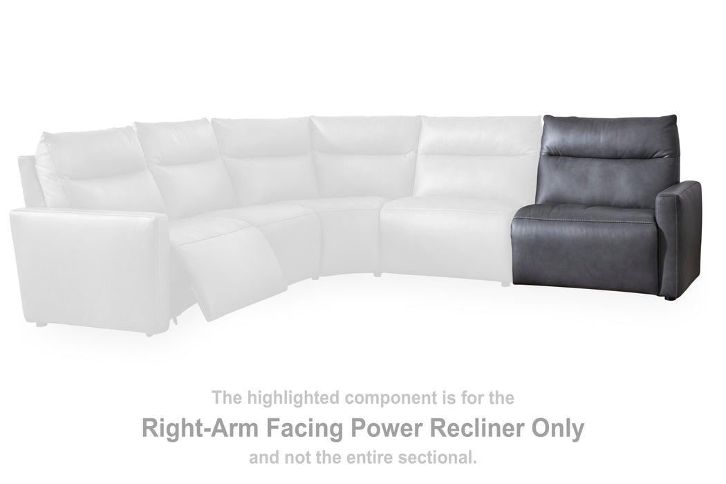 ModZ Power Reclining Sectional with Audio Consoles Sectional Ashley Furniture
