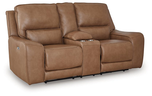 DeepWakes Power Reclining Loveseat with Console - Dayton Discount Furniture