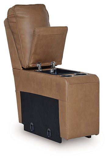 DeepWakes Reclining Sectional with Storage Console Sectional Ashley Furniture