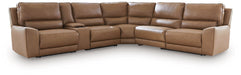 DeepWakes Reclining Sectional with Storage Console Sectional Ashley Furniture
