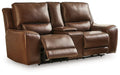 DeepWakes Power Reclining Loveseat with Console - Dayton Discount Furniture