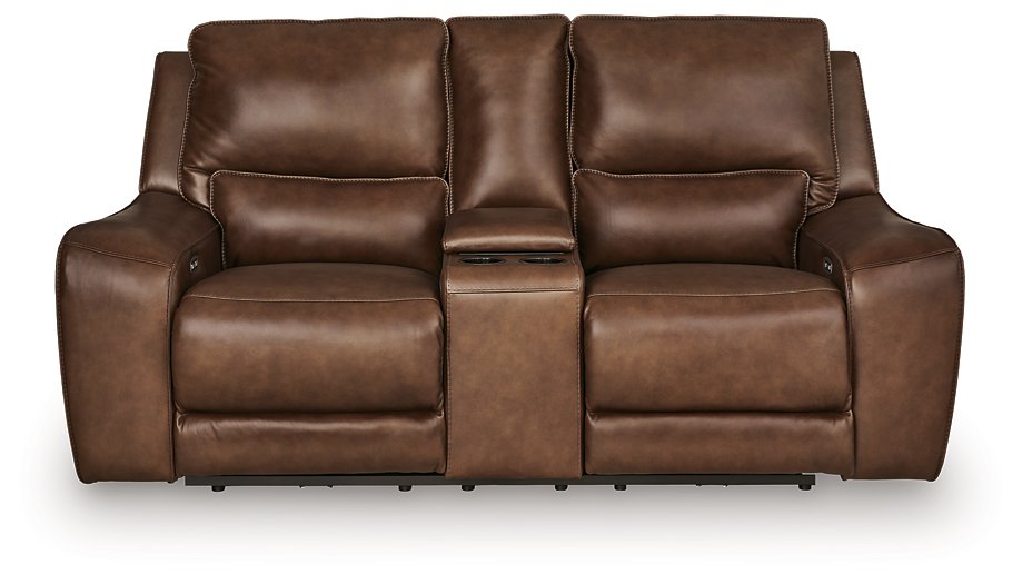 DeepWakes Power Reclining Loveseat with Console - Dayton Discount Furniture