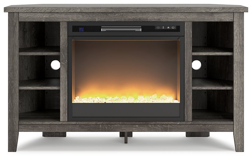 Arlenbry Corner TV Stand with Electric Fireplace TV Stand Ashley Furniture