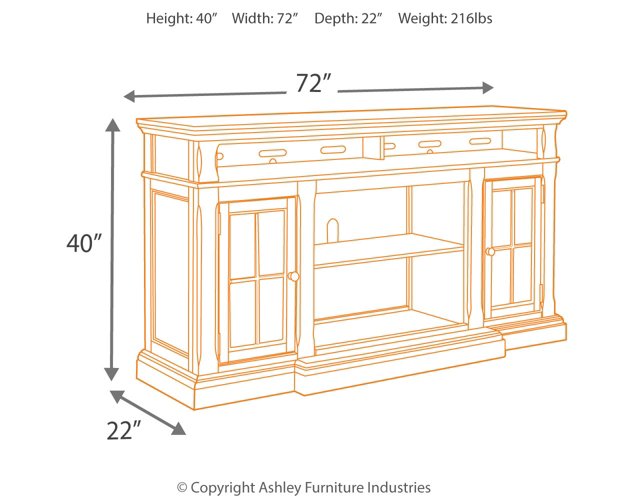 Roddinton 72" TV Stand with Electric Fireplace TV Stand Ashley Furniture