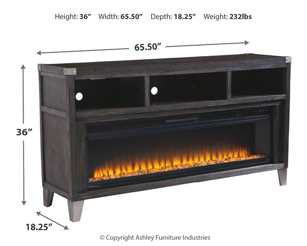 Todoe 65" TV Stand with Electric Fireplace TV Stand Ashley Furniture
