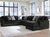 Midnight-Madness Sectional with Chaise Sectional Ashley Furniture