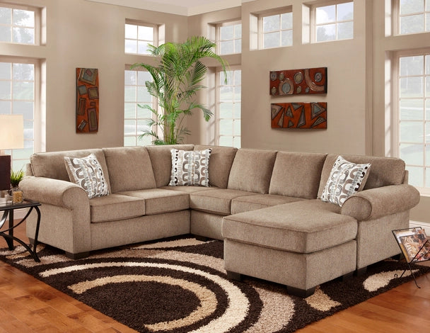 Jesse Cocoa Sectional Sectional Affordable