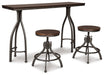 Odium Counter Height Dining Table and Bar Stools (Set of 3) Counter Height Table Ashley Furniture