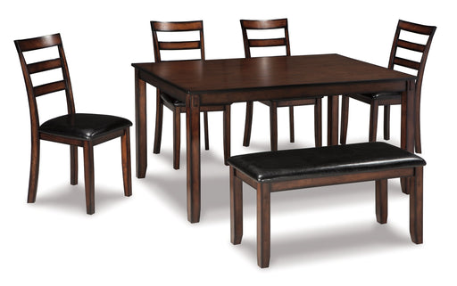 Coviar Dining Table and Chairs with Bench (Set of 6) Dining Table Ashley Furniture
