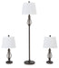 Brycestone Floor Lamp with 2 Table Lamps Lamp Ashley Furniture