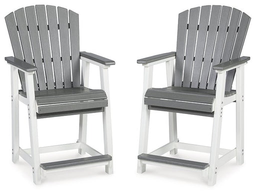 Transville Outdoor Counter Height Bar Stool (Set of 2) Outdoor Counter Barstool Ashley Furniture