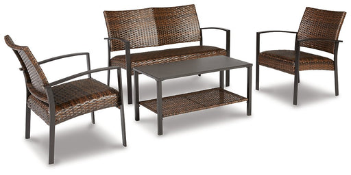 Zariyah Outdoor Love/Chairs/Table Set (Set of 4) Outdoor Seating Set Ashley Furniture