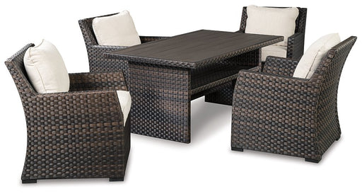 Easy Isle Outdoor Table and 4 Chairs Outdoor Seating Set Ashley Furniture