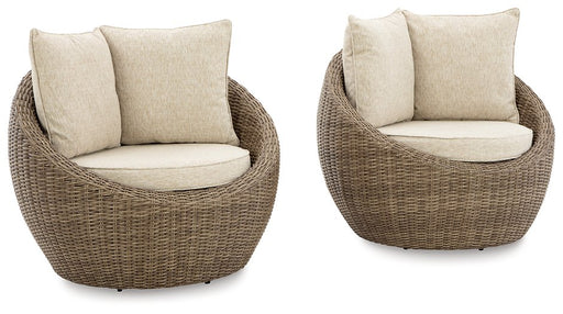 Danson Swivel Lounge with Cushion (Set of 2) Outdoor Seating Ashley Furniture
