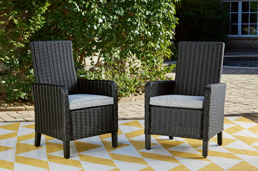 Beachcroft Outdoor Arm Chair with Cushion (Set of 2) Outdoor Dining Chair Ashley Furniture