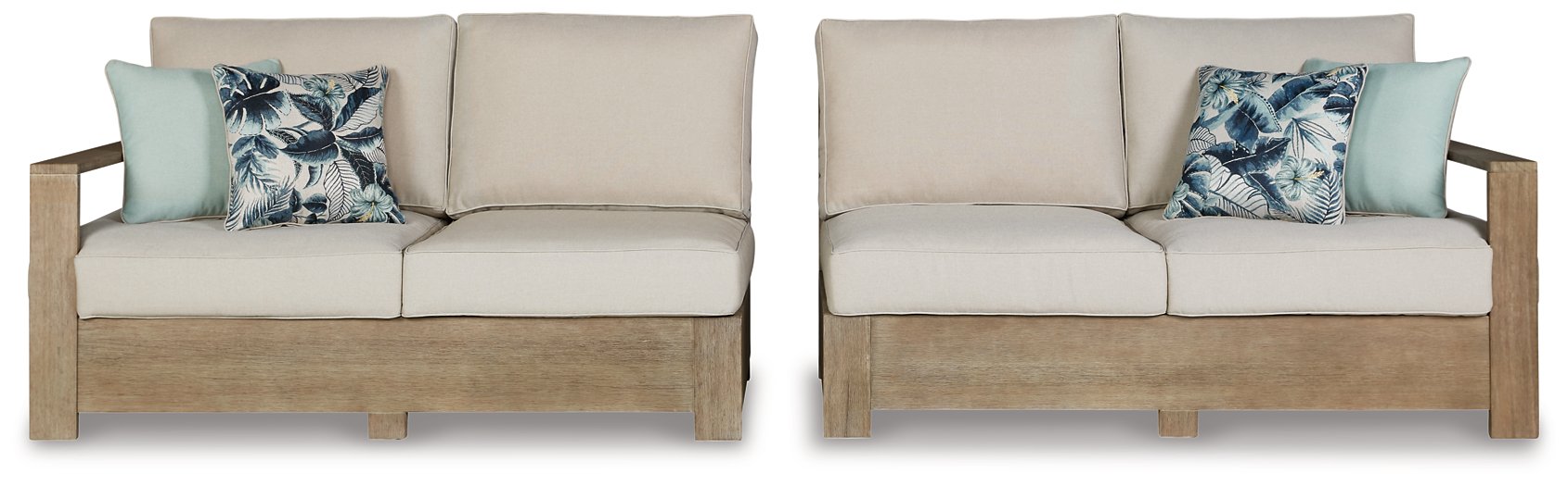 Silo Point Right-Arm Facing/Left-Arm Facing Outdoor Loveseat with Cushion (Set of 2) Outdoor Seating Ashley Furniture