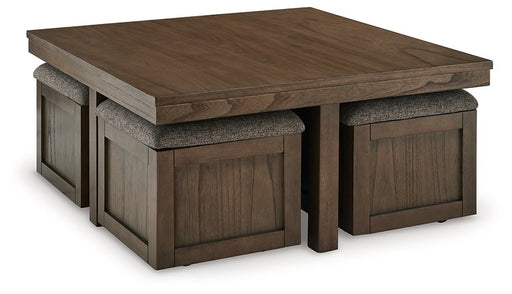 Boardernest Coffee Table with 4 Stools Cocktail Table Ashley Furniture
